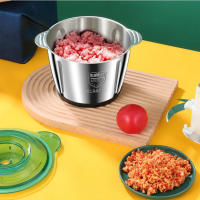 2L Electric Meat Grinder 2 Speeds Stainless Steel Chopper Food Processor Garlic Mud Maker Blender Large Capacity Kitchen Utensils - details 2