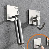 4Pcs Gancho De Pared Adhesivo De Acero Inoxidable Resistente Al Agua Para Baño Y Dormitorio Montaje Fácil En La Pared - details 1