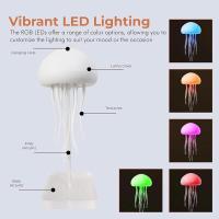 Lámpara De Mesa En Forma De Medusa LED RGB Recargable Por USB Con Base Para Decoración De Habitaciones Luz Nocturna Ajustable Moderna - details 2