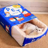 Cama Rectangular Para Gato Grande Con Cierre De Cremallera Almohadilla De Peluche De Algodón PP Suave Casa De Mascota Para Perro Pequeño Y Mediano - details 1