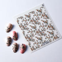 Pegatina De Uñas 3D Emboss Sunflower Retro 5D Adhesiva Para Primavera Decoración De Uñas Para Niñas Artículos De Belleza Para Uñas - details 3
