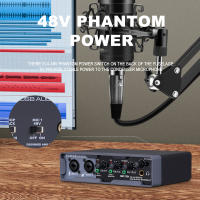 Tarjeta De Sonido BOMGE Mixer USB 24-bit/192KHz Con Potencia Fantasma 48V Caso Metálico Para Guitarristas Cantantes Y Podcasters - details 6