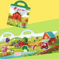 Juego De Papel Con Pegatinas De Goma Portátil Para Niños Juguete Educativo Montessori DIY Puzzle De Animales Cognición Temprana Regalo Para Niños - details 3