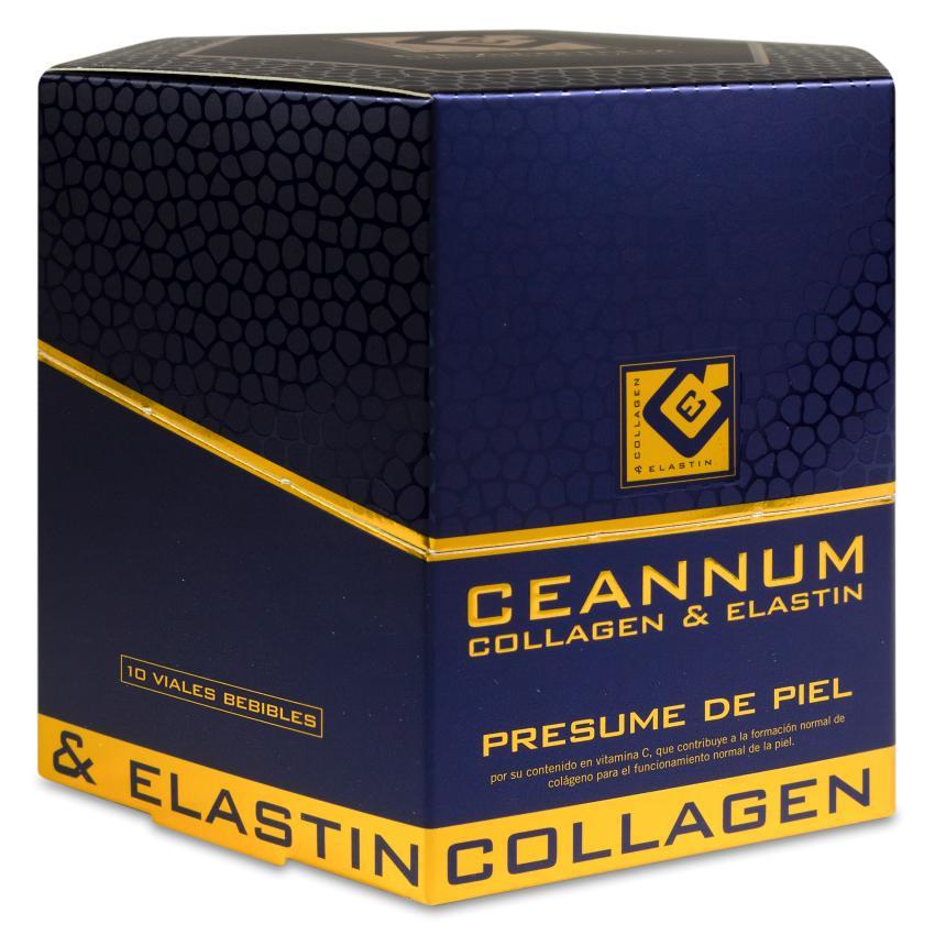 Actafarma Ceannum Colágeno y Elastina 10 Viales Bebibles con Vitamina C para Piel, Uñas y Cabello – Complemento Alimenticio para Nutrición Cutánea y Firmeza