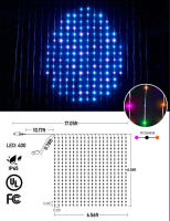 Luz De Encaje Inteligente Con 400 LEDs Control Remoto Bluetooth RGB Para Decoración De Ventanas Y Dormitorios Cambio De Color Con Música DIY - details 14