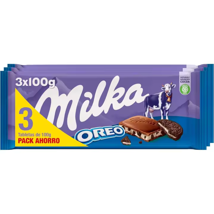 Chocolate con leches Tableta Oreo 100 kg 3 UNIDADES -Milka - 1