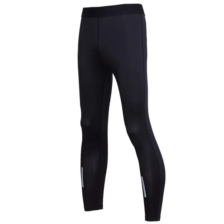 Pantalones De Compresión VANSYDICAL Para Hombre Con Cinturón Elástico Y Rayas Reflectantes Tights De Running Y Gimnasio - 1