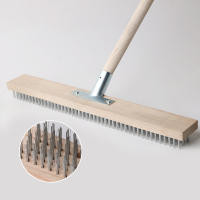 Cepillo De Piso Con Mango Largo Acero Inoxidable Para Eliminación De Oxígeno Industrial Cabeza De Cepillo De Paja Dura Para Patio Escalera Carretera Alga - details 2