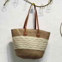 Bolso de Playa Estilo Capazo de Paja EILV – Bolso Verano Mujer con Cremallera y Bolsillo Interior, 3 Colores - details 2