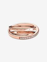 Pandora - Anillo triple con pavé Cruzado-Baño de Gold Rose de 14 K - details 0