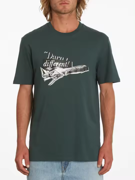 Camiseta Verde Volcom Darn de Algodón Orgánico para Hombre - 1