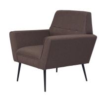 vidaXL Sillón de acero y tela Marrón, Gris claro, Sillon Dormitorio Sillon Comodos Silla Relax Sillón Sofá - details 1