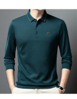 Camisa Polo De Larga Manga Para Hombre Marca De Lujo Algodón De Seda Con Estampado De Letras Casual Negocios Primavera Otoño - details 27