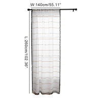 Cortinas Geométricas Negras Y Blancas Para Sala De Estar Y Dormitorio Con Encaje Grommet Modernas Translúcidas De 100% Poliéster - details 2