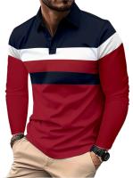 Camisa Polo Para Hombre De Manga Larga Transpirable Con Cuello Redondo Estilo Casual Basic Grande Con Espalda Disponible En Cuatro Estaciones Material Poliéster - details 2