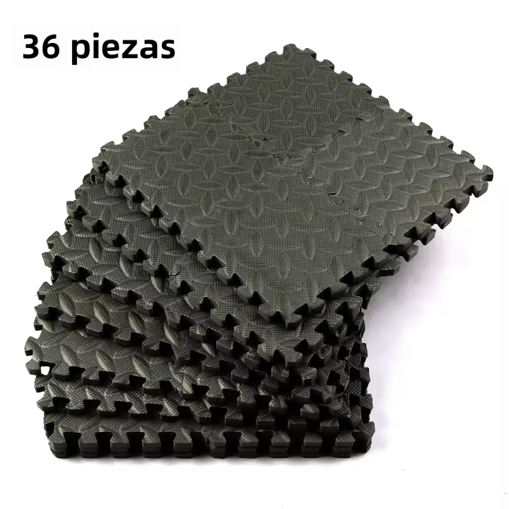 36PCS Alfombra De Piso EVA Gruesa 15CMx15CM Antideslizante Impermeable Para Gimnasio Interior Interlocking Splicing - 1