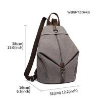Mochila Vintage de Gran Capacidad para Mujer, Bolsa de Lona Antirrobo, Mochila Informal para Trabajo, Viajes Diarios - details 2