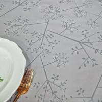 Mantel de hule PVC plástico rectangular, impermeable y fácil de limpiar, ideal para el hogar, cocina, comedor, salón, jardín, balcón o picnic. Diseño moderno y elegante en color plata y blanco. - details 0