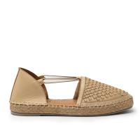 Alpargatas de mujer TOP3 SR25487 041 CAMPING YUTE ELASTICOS PIEL PASADOS BEIG 36008 25V - details 3
