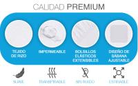 Protector Colchón Fabricado en España, disponible en varias medidas 90 x 190 x 40 cm, 105 x 190 x 40 cm, 135 x 190 x 40 cm ,150 x 190 x 40 cm Impermeable, Certificación Oeko-Tex Funda Colchón, Cubre Colchón Transpirable, Elástico En Todo El Contorno - details 3