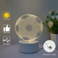 Luz De Noche 3D De Fútbol Regalo De Día Del Padre Para El Hogar Luz De Ambiente Para Familia Y Compagnion Para Dormir - details 4