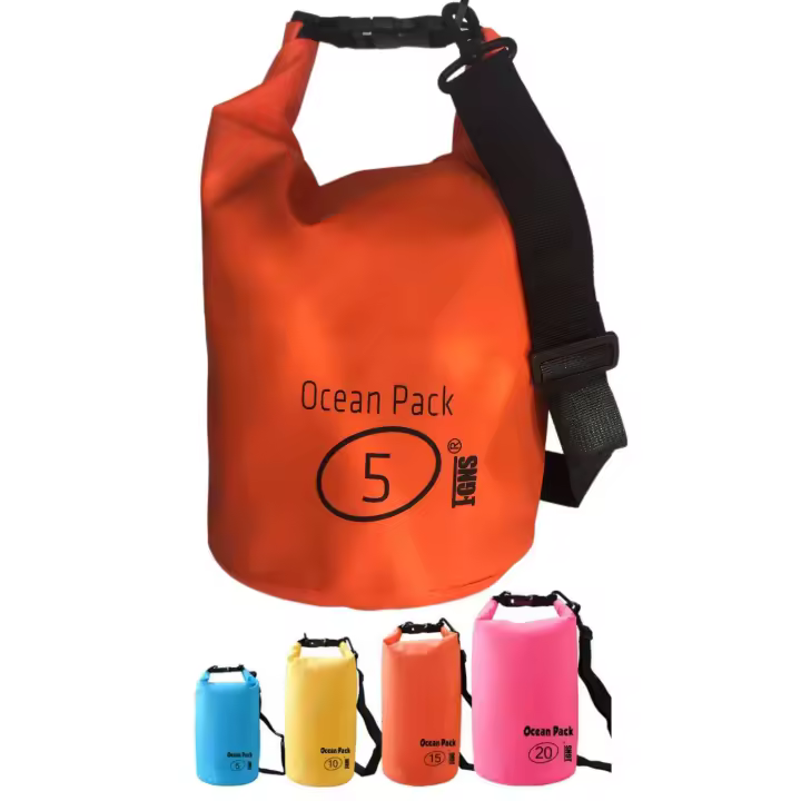 FGNS Bolsa Estanca Impermeable 5L/10L/15L/20L, Bolsa Seca Impermeable Flotante 5L, Bolsa de Hombro Impermeable IP66, para Canoa Kayak Barco Camping Natación, Rafting Velo Pesca etc. - 1