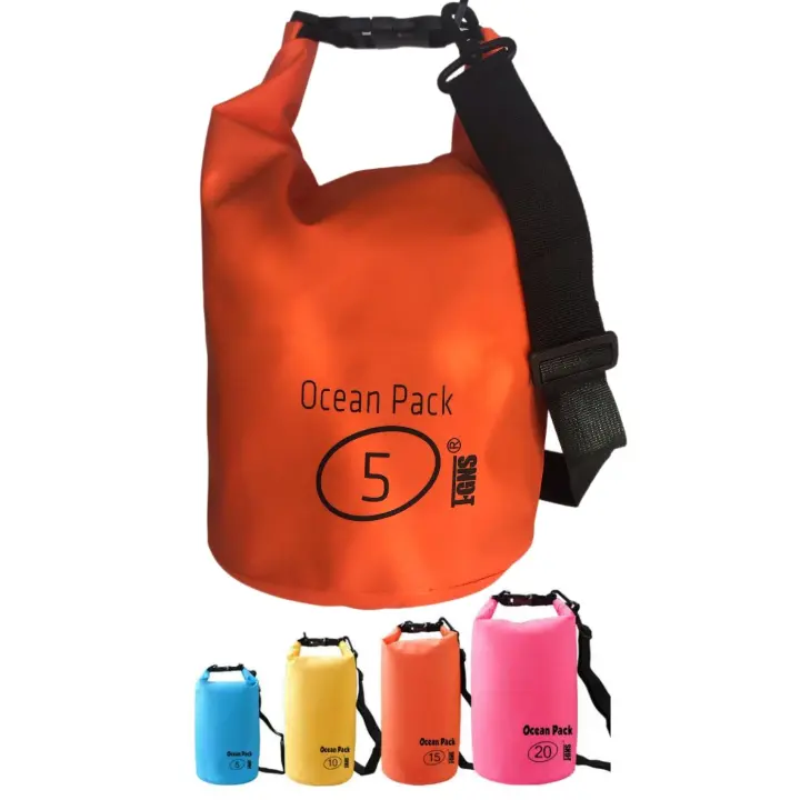 FGNS Bolsa Estanca Impermeable 5L/10L/15L/20L, Bolsa Seca Impermeable Flotante 5L, Bolsa de Hombro Impermeable IP66, para Canoa Kayak Barco Camping Natación, Rafting Velo Pesca etc. - 1