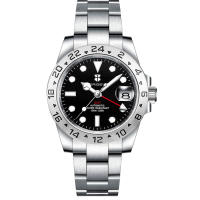 Reloj De Pulsera Mecánico De Lujo Corgeut NH34 Negro Acero Inoxidable GMT Con Cristal De Zafiro Reloj De Moda Para Hombre - details 0
