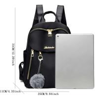 Mochila Grande Negra Para Viajes Y Estudiantes Capacidad Alta Simple Oxford Unisex Mochila Harajuku Solidaria Para Mujeres Y Hombres - details 0