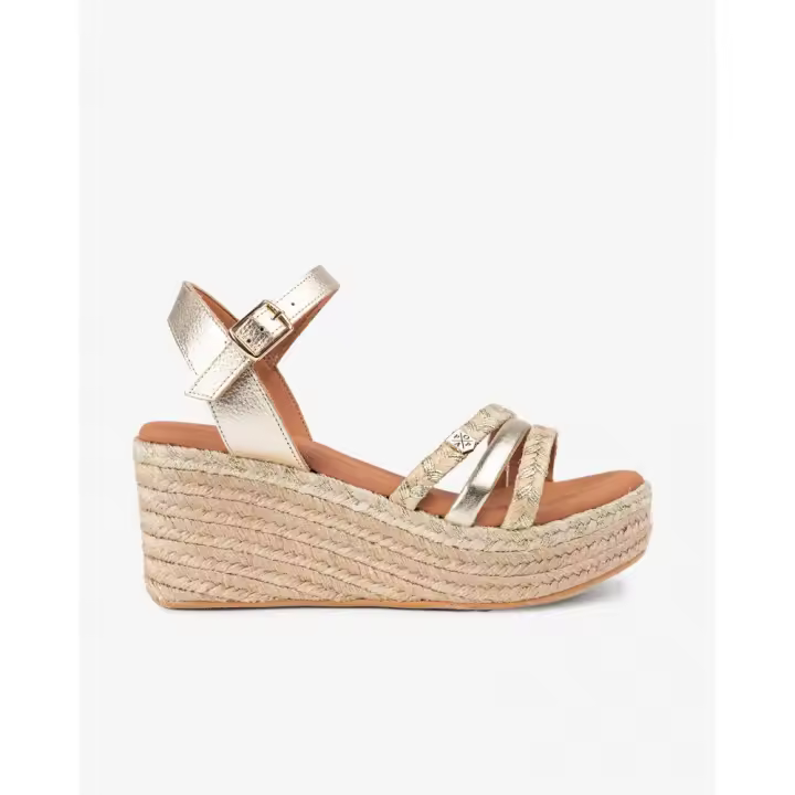 POPA ALBANY ORO Sandalias plataforma mujer 35936 25V SANDALIA CUÑA YUTE ORO - 1