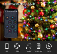 Luces De Navidad Faeirys LED Cadena Bluetooth WS2812B RGBIC Direccional Música Garlanda Decoración De Fiesta Boda USB DC5V Control Remoto Y APP - details 0