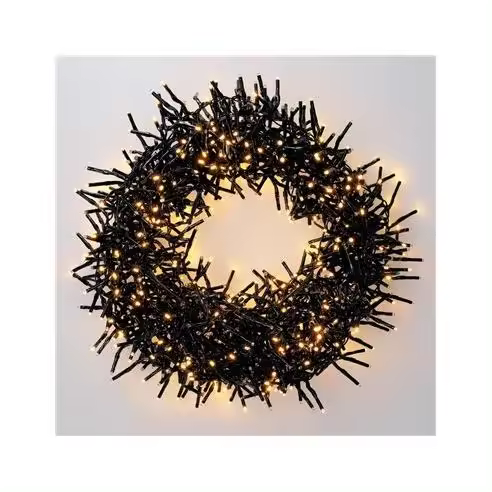 Guirnalda de bombillas LED mini de 10m con 1000 bombillas y 8 funciones (1,3W 3000K) IP44 fabricada en PVC color negro - 1