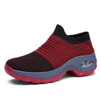 Calcetines Deportivos Casuales Para Mujer Zapatillas De Moda Con Suela Gruesa Y Almohadilla De Aire Tacón Inclinado Zapatos De Rock - details 5