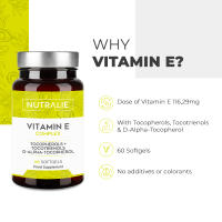 Vitamina E Pura Premium - Potente Antioxidante Natural Tocotrienoles + Tocoferoles - Protege las celulas del estres oxidativo - 60 Perlas de Aceite Puro de Vitamina E Nutralie - details 1