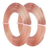 2 Rolls 32 Pies 3mm Ancho Cable Plano De Joyería Artesanal 18 Aro Aluminio Para Modelado De Brazos Joyería Hacer - Cobre - details 0