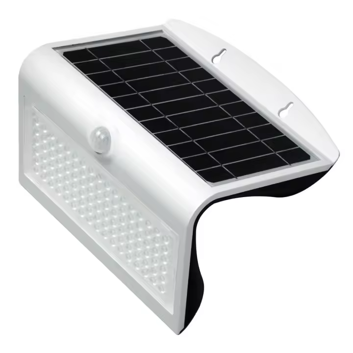 APLIQUE LED SOLAR KORPASS COM SENSOR 8W BRANCO FRIA - 1