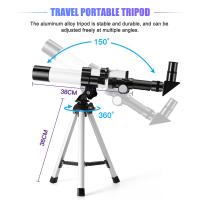 Telescopio astronómico, telescopio refractor, aleación de aluminio, distancia focal de 400 mm, potencia de captación de luz de 68x, adecuado para fotografía de cielo profundo. - details 1