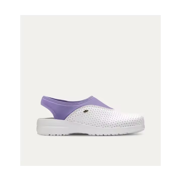 Zuecos Laborales blanco y lila   Textil ergonómica - 1