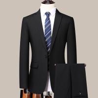 Traje De Moda Para Hombre Estilo Italiano Slim Color Sólido Conjunto De 2 Piezas Traje De Boda Casuial Trabajo Presentaciones M-6XL - details 2