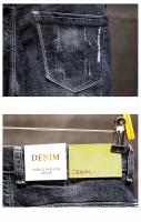 Jeans Rupturados Para Hombre 2024 Otoño Nuevos Stretch Slim Straight Pantalones Streetwear Jovenes Pequeños Detalles En Denim - details 6