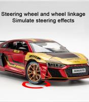 Modelo De Coche AUDI R8 IRON GTR 1:24 Juguete De Metal Simulación Con Sonido Y Luz Vehículo Para Niños Regalo Para Chicos - details 6