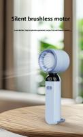 Ventilador turbo portátil con viento fuerte y pantalla digital, mini ventilador de mano plegable - details 2