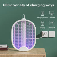 Lampara Eléctrica Plegable Anti-Mosquitos 4 En 1 Recargable Por USB Con Batalla Contra Mosquitos Y Repelente De Aves Aluminio UV 5W - details 1