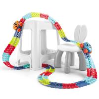 Juguete De Carriles Eléctricos Recargables Para Niños Con Coche De Goma Suave Y Flexible No Deriva Juego De Construcción DIY - details 10