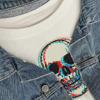 1PC Parche Bordado 3D De Cráneo Y Vertigino Para Ropa Chaqueta Bolsa Y Gorra DIY Regalo Con Adhesivo Calentado Para Costura O Hierro - details 6