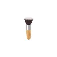 Round head bamboo makeup brush with soft vegan bristles for foundation and powder application