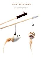 Juguete Interactivo Para Gatos 1PC Varita De Madera Con Plumas Colores Variados Divertido Teaser Para Gatos Juguetes Para Mascotas - details 0
