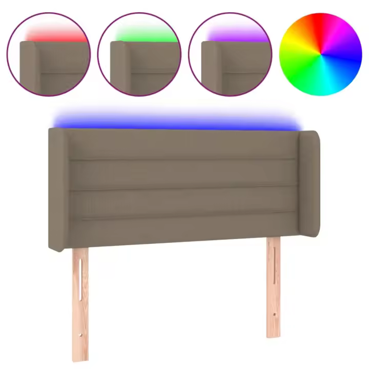 vidaXL Cabecero con LED de tela gris taupe 103x16x78/88 cm - 1