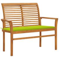 vidaXL Banco de jardín madera maciza de teca con cojín 112 cm en color Verde/Azul/Azul real y más | acolchados duraderos para sofás de jardín terraza exterior - details 4