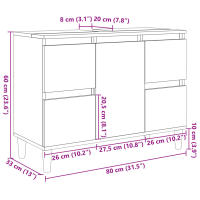 vidaXL Set de muebles de baño 3 pzas madera contrachapada roble Sonoma - details 6
